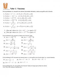 En los problemas 1-6, encuentre los valores funcionales indicados y realice una gráfica de la función.. Página 1