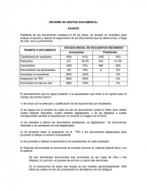 INFORME DE GESTION DOCUMENTAL.. Página 1