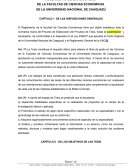 REGLAMENTO GENERAL DE TESIS DE LA FACULTAD DE CIENCIAS ECONÓMICAS.