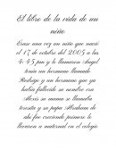 El libro de la vida de un niño.