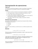 Jerarquización de operaciones.