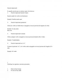 Español Oración impersonal.. Página 1