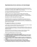Aportaciones de la ciencia a le tecnología.