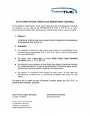 Acta Constitucion fondo caja menor area contable