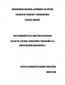 TALLER DE LECTURA, REDACCIÓN E INICIACIÓN A LA INVESTIGACIÓN DOCUMENTAL I