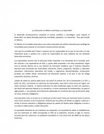 ¿La Educación en México contribuye a su desarrollo?. Página 1