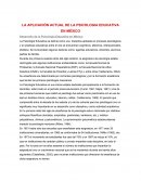 LA APLICACIÓN ACTUAL DE LA PSICOLOGIA EDUCATIVA EN MÉXICO