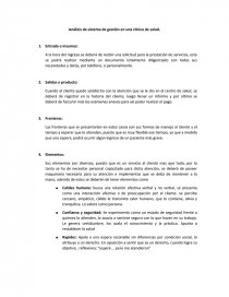 Análisis de sistema de gestión en una clínica de salud.. Página 1