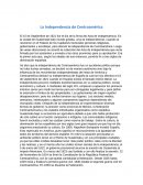 La Independencia de Centroamérica