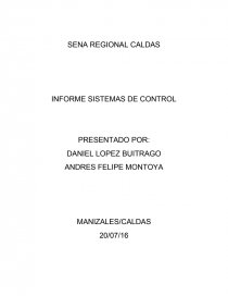 INFORME SISTEMAS DE CONTROL. Página 1