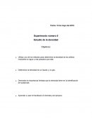 Experimento número 5 Estudio de la densidad