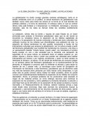 LA GLOBALIZACIÓN Y SU INFLUENCIA SOBRE LAS RELACIONES MUNDIALES