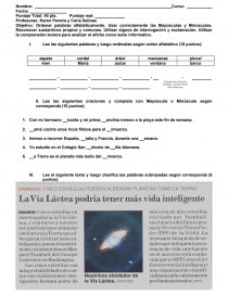 Lenguaje 3°. Página 1