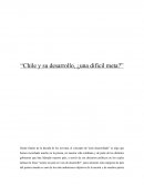 Chile y su desarrollo ¿una dificil meta?
