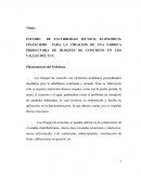 ESTUDIO DE FACTIBILIDAD TECNICO, ECONOMICO-FINANCIERO PARA LA CREACION DE UNA FABRICA PRODUCTORA DE BLOQUES DE CONCRETO EN LOS VALLES DEL TUY.