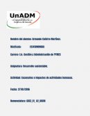 Escenarios e impactos de actividades humanas.