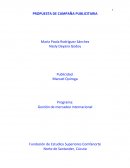 Gestión de mercadeo internacional. PROPUESTA DE CAMPAÑA PUBLICITARIA