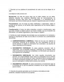 Describa con sus palabras el procedimiento de cada una de las etapas de un dato.