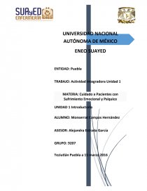 CUIDADO A PACIENTES CON SUFRIMIENTO PSÍQUICO Y EMOCIONAL. Página 1