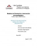 Modelos de Orientación e intervención psicopedagógica.