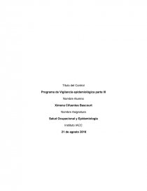 Programa de Vigilancia epidemiológica parte III.. Página 1