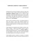 COMPETENCIA LINGÜÍSTICA Y SABER LINGÜÍSTICO