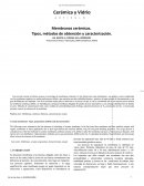 Membranas cerámicas. Tipos, métodos de obtención y caracterización