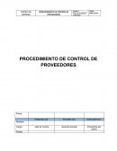 Procedimiento de control deproveedores.
