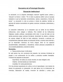 Escenarios de la Psicología Educativa Educación Institucional.