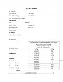 Ecuacionario de las leyes de presion Lussac. Boyle, y Charles.