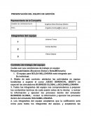 PRESENTACIÓN DEL EQUIPO DE GESTIÓN