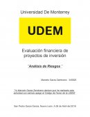 Evaluación financiera de proyectos de inversión ¨Análisis de Riesgos ¨