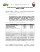 INFORME INSTITUTO PARA LA EDUCACION FISICA, LA RECREACIÓN Y EL DEPORTE DE DUITAMA