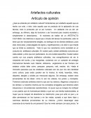 Artefactos culturales Artículo de opinión