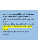Los tres niveles de análisis en la ciencia que interactúan (Hegel).