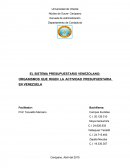 ORGANISMOS QUE RIGEN LA ACTIVIDAD PRESUPUESTARIA