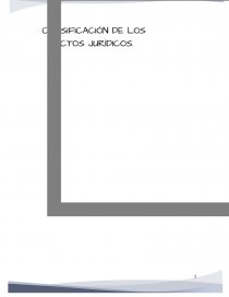 CLASIFICACIÓN DE LOS ACTOS JURÍDICOS.. Página 1