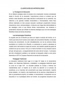 CLASIFICACION DE ANTROPOLOGIAS FILOSOFICAS