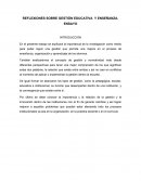 REFLEXIONES SOBRE GESTIÓN EDUCATIVA Y ENSEÑANZA. ENSAYO