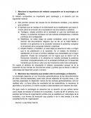 Mencione la importancia del método comparativo en la sociología y el derecho