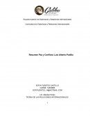Paz y Conflicto. TEORIA DE LAS RELACIONES INTERNACIONALES