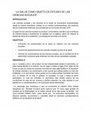 “LA SALUD COMO OBJETO DE ESTUDIO DE LAS CIENCIAS SOCIALES”