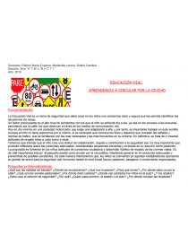EDUCACIÓN VIAL: APRENDEMOS A CIRCULAR POR LA CIUDAD. Página 1
