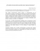 ¿El modelo microeconómico permite tomar mejores decisiones ?