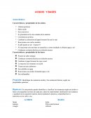 Características y propiedades de los ácidos y bases