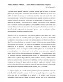 Política, Políticas Públicas y Ciencia Política: una relación recíproca