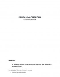 DERECHO COMERCIAL.Control número 1.. Página 1