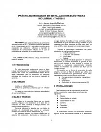 PRÁCTICAS EN BANCOS DE INSTALACIONES ELÉCTRICAS INDUSTRIAL. Página 1