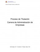 Proceso de Titulación Carrera de Administración de Empresas