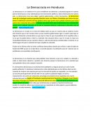 La democracia en Honduras.